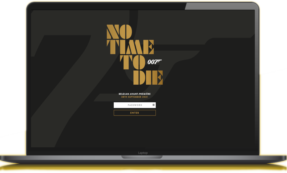 No time to die registratiesite screenshot